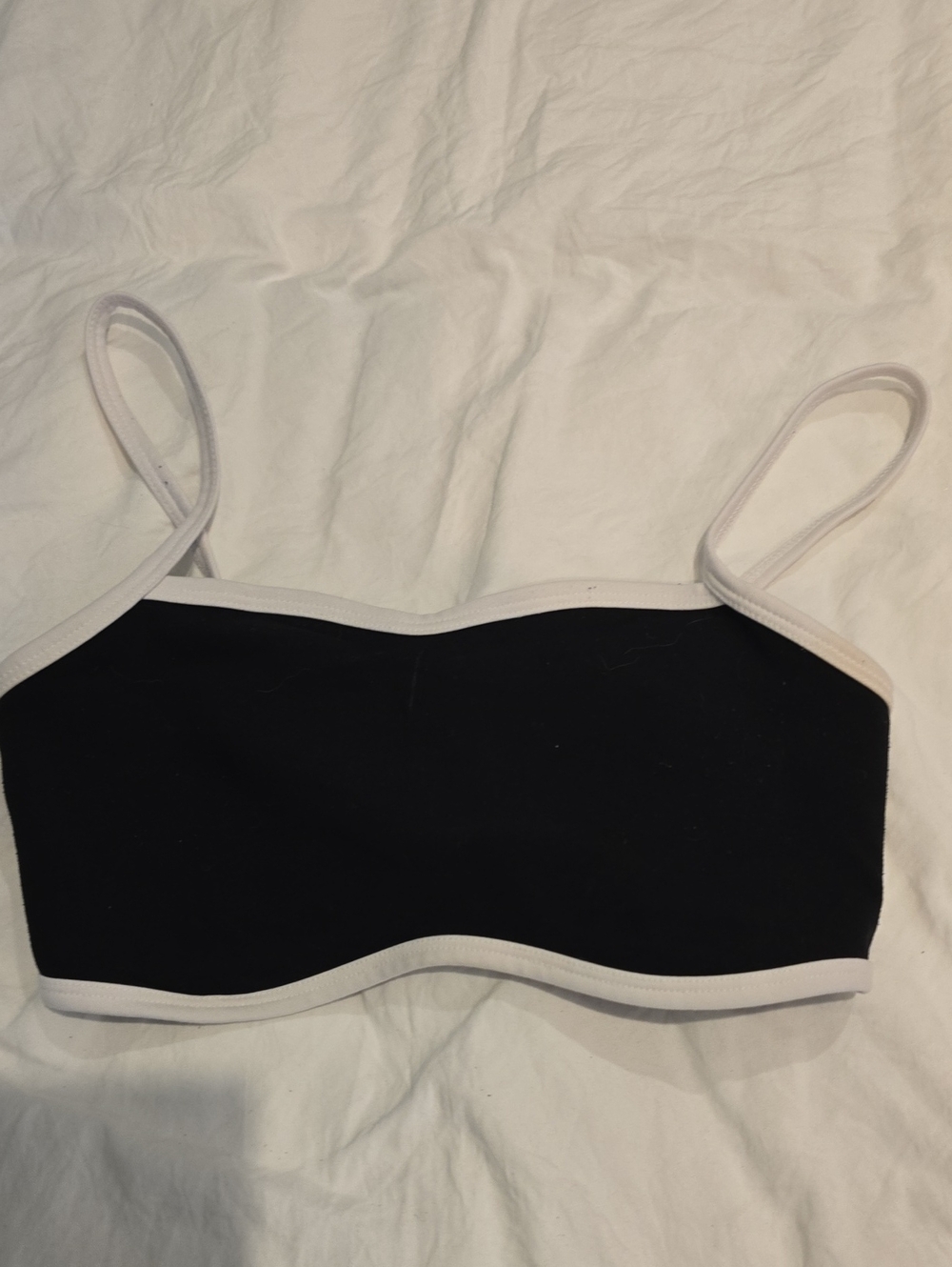wild fable Black Bandeau Bralette with White Trim